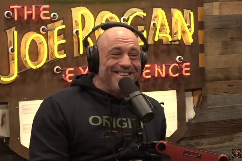 Joe Rogan wearing the best podcasting headphones